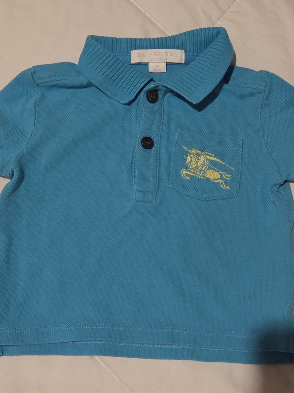bebe Blue Kids Polo with Yellow Embroidered Crest